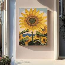 1 pièce, Ensemble de peinture à l'huile numérique pour adultes DIY, format 40 x 50 cm/16 po x 20 po, motif grand tournesol, pour la décoration de la maison, du bureau, de la chambre à coucher, du salon