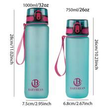 1 pieza Vaso de agua de plástico grande con capacidad de 750ml/1000ml y diseño degradado, incluye cepillo para el vaso y colador de té. Botella de agua para deportes al aire libre con bebida directa para un fácil manejo