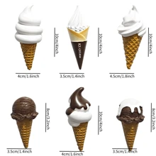 1pc Ice Cream Fridge Magnet, Realistic Food Magnetic Sticker, 3D Dessert Refrigerator Decor, Cute Home Decoration, Stationery, Kitchen Accessories, Blackboard Magnets, Office Magnetic Decoration