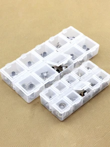 Caja de almacenamiento cuadrada con 10 compartimentos, tapa independiente y abierta, caja de joyas transparente, caja de plástico para clasificar y organizar joyas y accesorios pequeños, caja de píldoras portátil transparente, caja de almacenamiento de plástico transparente para manualidades de bisutería, artículos esenciales para viajes, accesorios para vacaciones, verano, regreso a clases