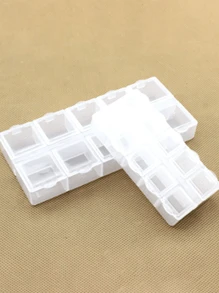 Caja de almacenamiento cuadrada con 10 compartimentos, tapa independiente y abierta, caja de joyas transparente, caja de plástico para clasificar y organizar joyas y accesorios pequeños, caja de píldoras portátil transparente, caja de almacenamiento de plástico transparente para manualidades de bisutería, artículos esenciales para viajes, accesorios para vacaciones, verano, regreso a clases