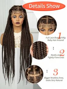 Full Lace Braided Wigs Knotless Box Braided Lace Wigs For Women With Baby Hair Synthetic Lace Front Colored Braiding Wigs