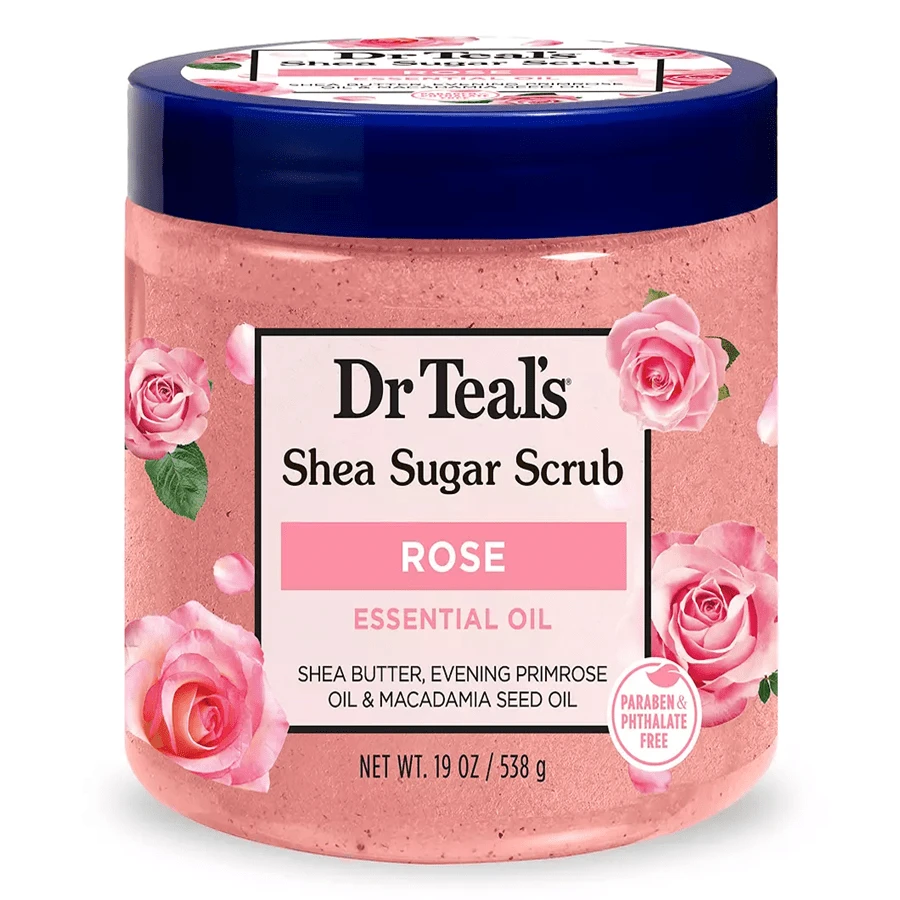 Dr Teal's Shea Sugar Body Scrub, Rose With Essential Oil, 19 Oz - 玫瑰 - 查看 1