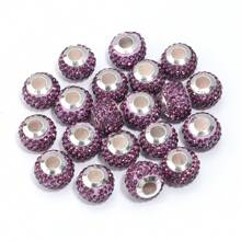 10pcs/Pack Shambhala Crystal Multi-Color Large Hole Beads 14mm, Fashionable Rhinestone Colorful Shiny Y2K Beads, Suitable For Handmade DIY Bracelet Necklace Jewelry Craft, Charms, Phone Chains, Key Chains