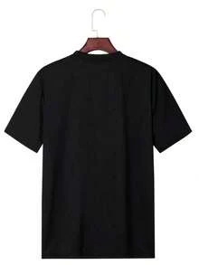 Camiseta de algodón pesado puro con estampado Digital de regalos de pesca y caza - Negro - Ver 2