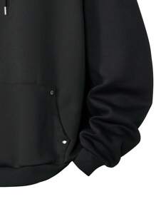 Men's Casual Solid Color Half-Zip Hoodie, Suitable For Spring & Autumn