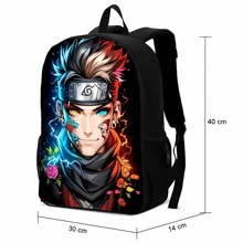 Children's And Youth School Backpack Anime Print Cartoon Character Boy Back Bag Reinforced Adjustable Strap With Compartment - Black - View 2