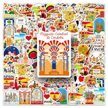 50Pcs Cute Spain/Brazil Craft Supplies & Stickers, Passionate Urban Civilization Scenic Symbols, Cartoon Graffiti Waterproof Stickers, Outdoor World Travel, Scrapbook Stamps/Stickers, Spring, Anime Posters, Holiday Decors/Valentine's Gifts, Fashion Love For Gifts Phones Laptops Notebooks, Handmade Art Decorations
