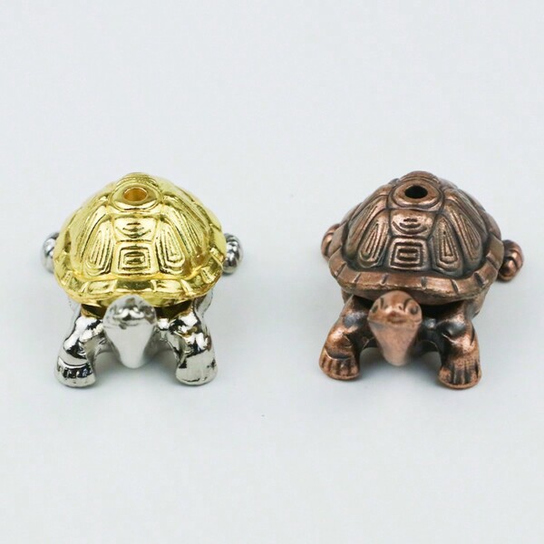 1pc Gold & Silver Turtle Incense Stick Holder, Vintage Bronze Color, 2 Colors Available