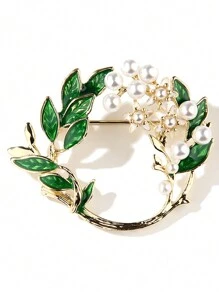 1 Stück Mode einfache Emaille Legierung Gardenie Brosche, elegantes Accessoire für Damenjacken & Anzüge