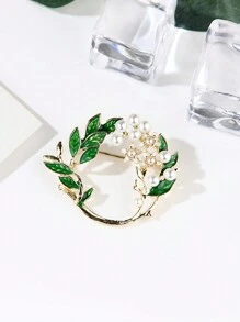 1 Stück Mode einfache Emaille Legierung Gardenie Brosche, elegantes Accessoire für Damenjacken & Anzüge