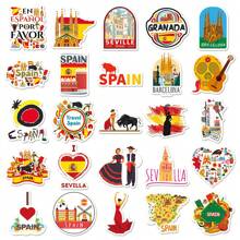50Pcs Cute Spain/Brazil Craft Supplies & Stickers, Passionate Urban Civilization Scenic Symbols, Cartoon Graffiti Waterproof Stickers, Outdoor World Travel, Scrapbook Stamps/Stickers, Spring, Anime Posters, Holiday Decors/Valentine's Gifts, Fashion Love For Gifts Phones Laptops Notebooks, Handmade Art Decorations