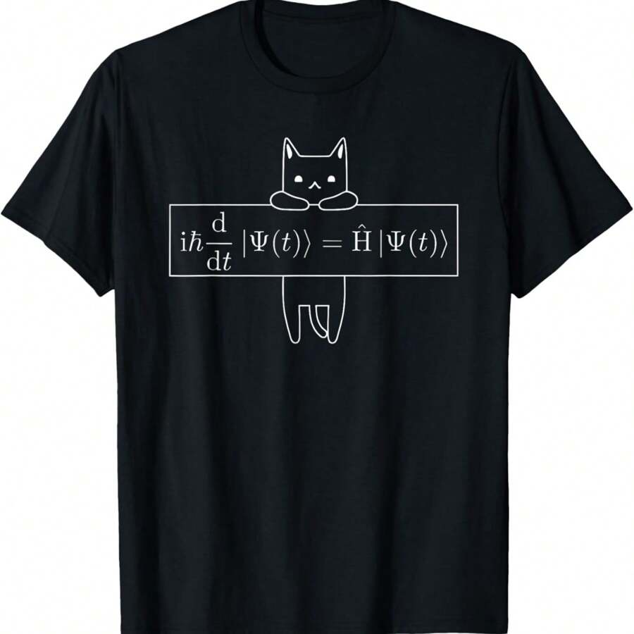 Quantum Mechanical Physics Schrodinger Equation Cat T-Shirt