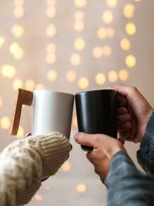 1 Peça Caneca de Café Personalizada, Caneca de Cerâmica Personalizada com Alça de Madeira, Presentes Engraçados, Caneca de Cerâmica com Tampa, Presentes de Aniversário para Mãe, Dia dos Namorados para Ela, Presente para os Melhores Amigos dos Pais, Presente de Casamento Aniversário