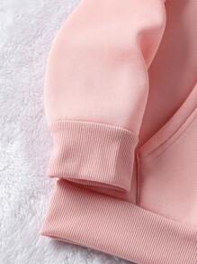 [Talla grande] Sudadera con capucha "Fuera de servicio" para mujer: Sudadera de felpa con bolsillo canguro y estampado de calavera