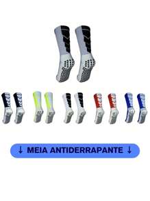 Kit 1/2/3/12 Premium Non-Slip Wear-Resistant Soccer Sports Socks - Red - View 2