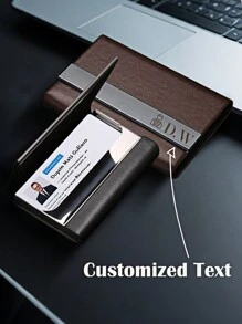 1 个个性化卡夹钱包，PU 皮革大容量，时尚便携商务信用卡/名片钱包，适合男士/女士，非常适合企业促销、朋友、家人、礼物 - 彩色 - 查看 1