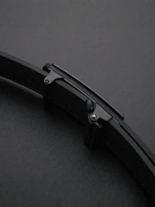 1pc Men's Business Metal Automatic Buckle Belt, Car Head Shaped, For Teenagers & Fashion, Stylish