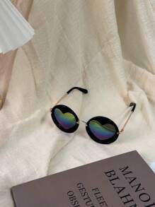 1pc Ultra-Light Children Glasses, Comfortable Wear, Fashionable For Photo Shooting, Party, Travel, Personalized, Cute Heart-Shaped Design