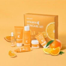维生素C护肤套装，6件套护肤套装，包括爽肤水、精华液、眼霜、面霜、防晒霜、洁面乳，深层保湿，逐渐淡化斑点和痘印 - SET - 查看 11