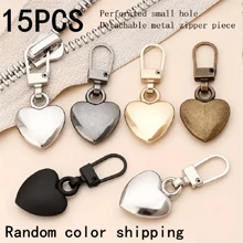 1/3/5/10pcs Heart-Shaped Metal Zipper Pulls, Tool-Free Installation, Removable Buckle Suitable For Bags, Coats, Shoes - Multiple Colors Available, Sewing And Knitting Supplies