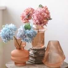 1PC/2PCS/4PCS Blue European-Style Retro Simulation Single Focal Edge Hydrangea Silk Flower Fake Flower Wedding Photography Home Interior Decoration Decoration Props Hydrangea Gifts Birthday Graduation - Blue - View 2
