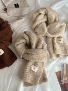 Women Knitted Scarf, Soft & Cozy Knitted Thick Warm Scarf, Suitable For Winter, For Students