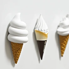 1pc Ice Cream Fridge Magnet, Realistic Food Magnetic Sticker, 3D Dessert Refrigerator Decor, Cute Home Decoration, Stationery, Kitchen Accessories, Blackboard Magnets, Office Magnetic Decoration