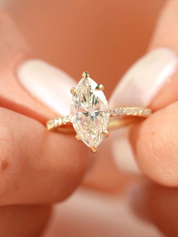 AETOLIA 1 pezzo di anello di fidanzamento a margherita con alone nascosto, in argento sterling 925 con montatura pavé e zirconia cubica di grado 5A, gioielleria nuziale senza tempo e regalo di lusso per la moglie / matrimonio