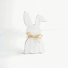3 Pcs Easter Bunny Table Wooden Signs With Rope Easter Spring Wooden Tiered Tray Decor Rabbit Tabletop Party Centerpiece Signs Spring Decorations For Home Dining Room Desk Office Gifts Birthday Graduation - White - View 9