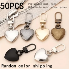 1/3/5/10pcs Heart-Shaped Metal Zipper Pulls, Tool-Free Installation, Removable Buckle Suitable For Bags, Coats, Shoes - Multiple Colors Available, Sewing And Knitting Supplies