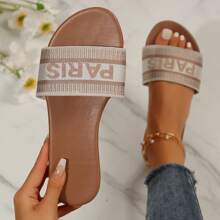 Women's Open-Toe Slippers Beach Flip Flops - Comfortable Embroidered Flats For Summer - trắng - Xem 4