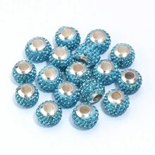 10pcs/Pack Shambhala Crystal Multi-Color Large Hole Beads 14mm, Fashionable Rhinestone Colorful Shiny Y2K Beads, Suitable For Handmade DIY Bracelet Necklace Jewelry Craft, Charms, Phone Chains, Key Chains
