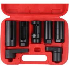 7pcs Oxygen Sensor Socket Set Oxygen Sensor Socket Wrench And Thread Chaser Set For Socket Removal And Installation - Red - View 5