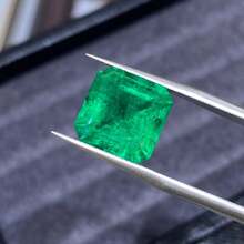 One 100% Lab Grown Colombian Emerald Asscher Cut With Fluff Gemstone For Charms Advanced Jewelry Making Materials DIY - Colombian Emerald - View 3