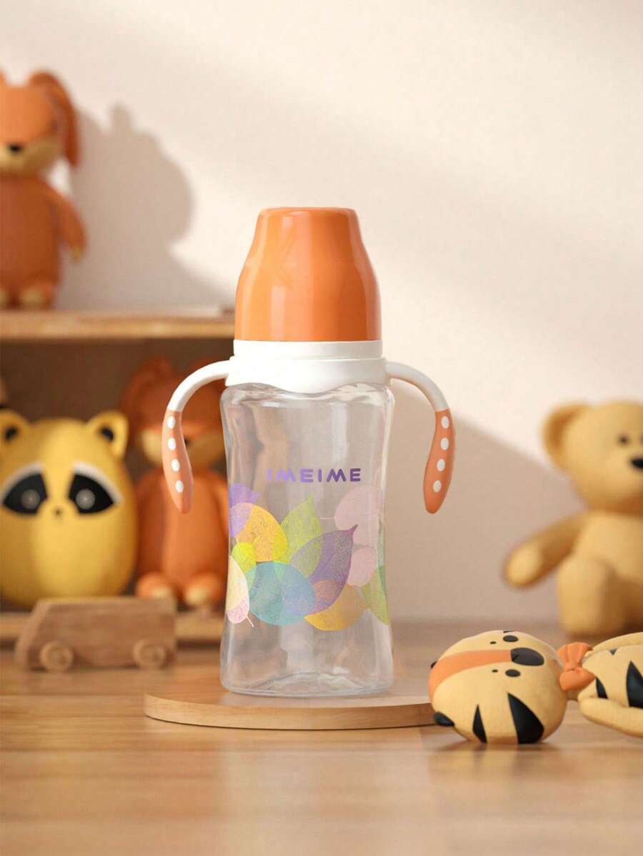 1个300毫升简约时尚宽口奶瓶，柔软硅胶防胀气奶嘴，PP材质，耐热耐冲击，带提手和精准刻度，适合新生儿、婴幼儿，可用于喂奶和喂水，居家及户外使用，是送给新生儿的绝佳礼物。 - 杏色 - 查看 1