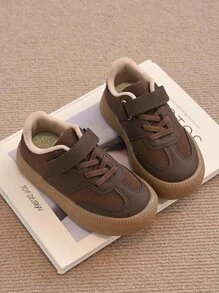 Kids' Solid Color Simple & Fashionable Breathable Outdoor Sports Shoes - Brown - View 6
