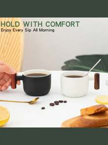 Ceramic Wooden Handle Italian Coffee Cup, Sandalwood Handle Tea Cup With Tea Strainer And Lid, Ceramic Tea Cup Japanese Style Wooden Handle Porcelain Small Coffee Cup Gradient Glaze Tea Cup Ceramic Kung Fu Small Tea Cup, Gift Box Set For Afternoon Tea, Italian Espresso Cup Japanese Style Simple Mini Coffee Cup