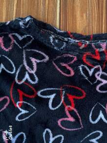 Conjunto de pijama afelpada para mujer, clásica, con hermosos colores y estampados. Camisa de manga larga y cuello redondo, pantalón de ajuste natural con resorte, tela muy suave, ligera, cálida y agradable, ideal para primavera, otoño e invierno. - Negro - Ver 4