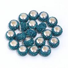 10pcs/Pack Shambhala Crystal Multi-Color Large Hole Beads 14mm, Fashionable Rhinestone Colorful Shiny Y2K Beads, Suitable For Handmade DIY Bracelet Necklace Jewelry Craft, Charms, Phone Chains, Key Chains