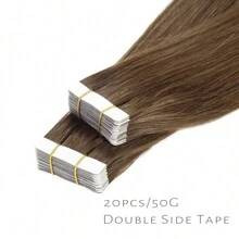 #8 Ash Brown Straight Tape In Human Hair Extensions Unprocessed Human Hair Extensions Skin Weft Adhesive Glue For Salon 20Pcs - S8 - View 6