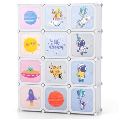 12 Cubes Portable Children Wardrobe Kid Closet Dresser Storage Organizer