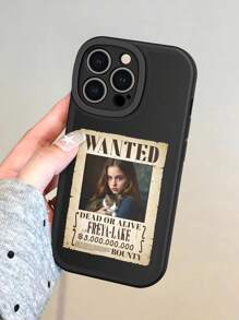 1 Stück individualisierter coole Leder Handyhülle für 16 Pro Max, modische mit Fotos und Namen personalisierte einfarbige schwarze Handyhülle kompatibel mit 11/12/13/XR/Xs Max/13, coole "Wanted Order" designte Apple 15/16 Handyhülle, weiche flexible Leder Handyhülle für Redmi 14C/Redmi A3/Redmi 13C -5G/Redmi Note 14 Pro 5G