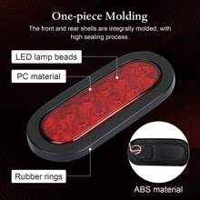 2 Piece Set Red Brake Light Stop Turn Side Utility Tail Light Waterproof Hitch Light