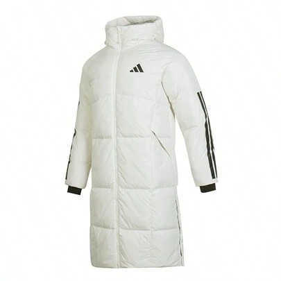 Adidas Men's New Padded Jacket, Casual Sports Warm Windproof Comfortable Long Hooded Jacket, JG3838