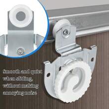 Sliding Closet Door Hardware Set, Sliding Wardrobe Door Hardware Roller Kit Includes Knob Adjustable Door Hooks And Screws - 12 Pack - View 4