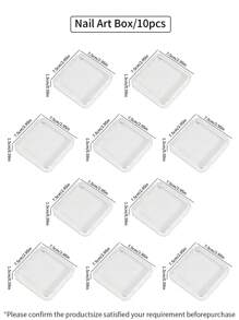10pcs/5pcs/1pc Nail Art Storage Box, Fake Nail Box, Transparent PET Material Display Box, Nail Beauty Flip Cover Small Box, Dustproof And Moisture-Proof, Desktop Storage Box, Drawer Organizer Box, Multifunctional Jewelry Box, Fake Eyelash Box,For Holiday Beach, Bathroom Collection, Bedroom Collection, Large Capacity