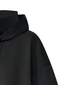 Men's Casual Solid Color Half-Zip Hoodie, Suitable For Spring & Autumn