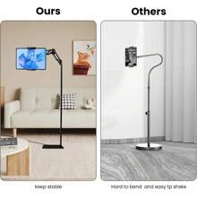 360-Degree Rotatable Metal Tablet Holder Heavy Duty Base Phone Floor Stand Overhead Bed Phone Mount For 4.7~12.9 Inch-Screen Devices (Floor Type) - 1 - View 6