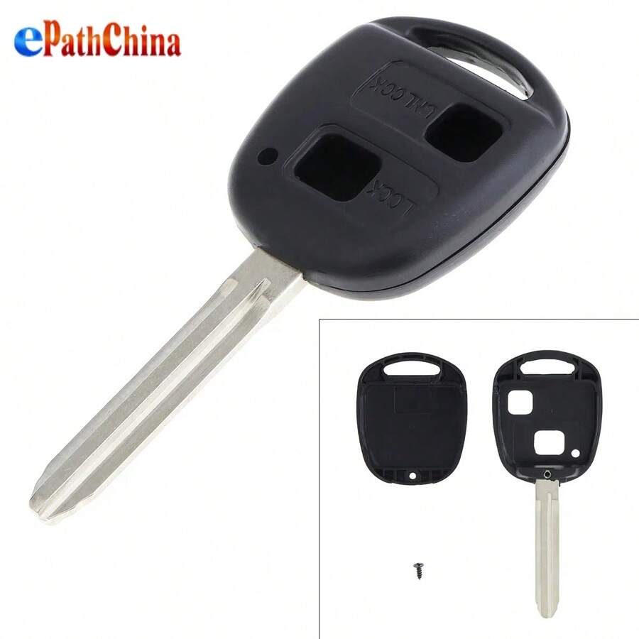 1 pieza Carcasa negra de repuesto para llave de coche de 2 botones, apta para Toyota Yaris/Corolla - Negro - Ver 1